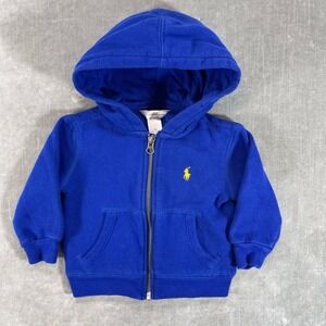 Ralph Lauren Kids 9M Royal Blue Zip Up Hoodie Polo Pony Logo